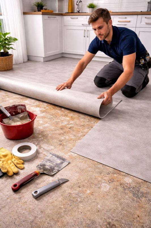 Linoleum Floor Installation in Brighton, MA