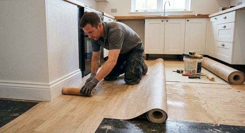 Sheet Linoleum Installation in Melrose, MA